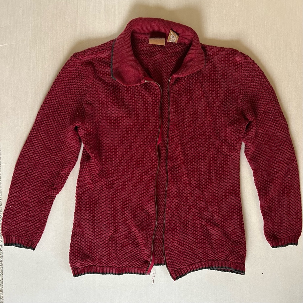 Vintage High Sierra II red knit cardigan
